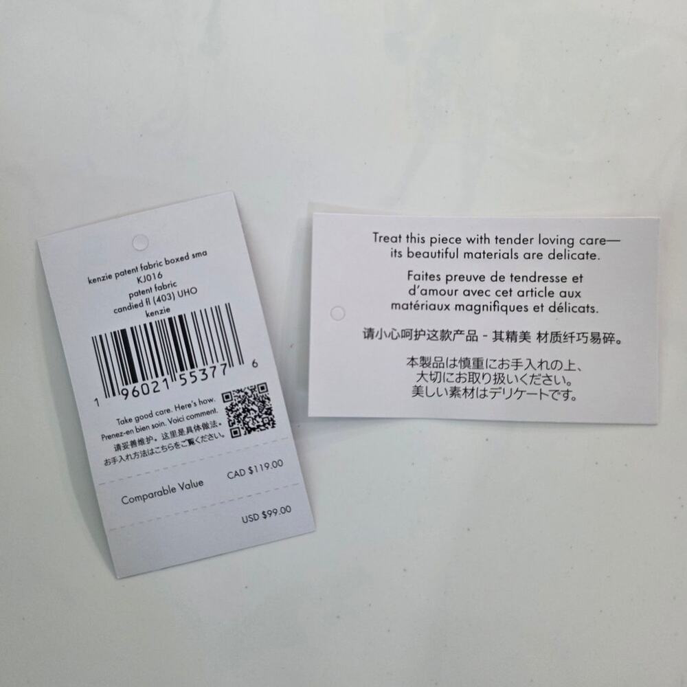 NEW Kate Spade Purple Kenzie Patent Fabric Small Cardholder KJ016 Candied Flower - Picture 8 of 9